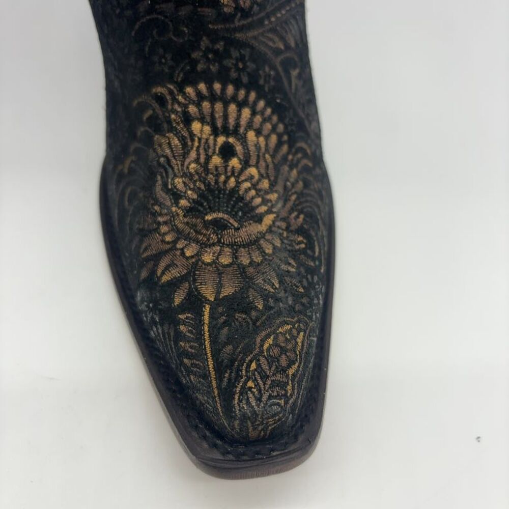 Corral Gold and Black Suede Cowboy Boots - Picture 2 of 6